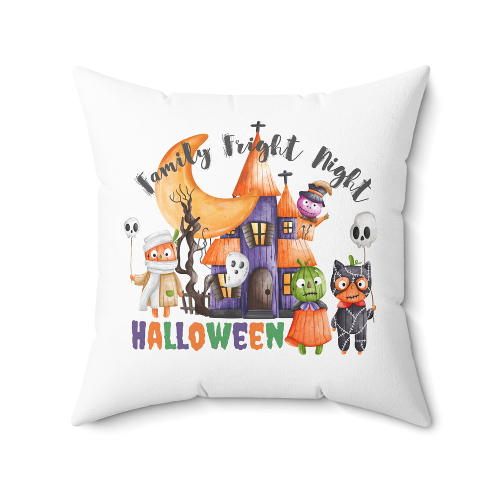 Family Fright Night Spun Polyester Square Pillow.