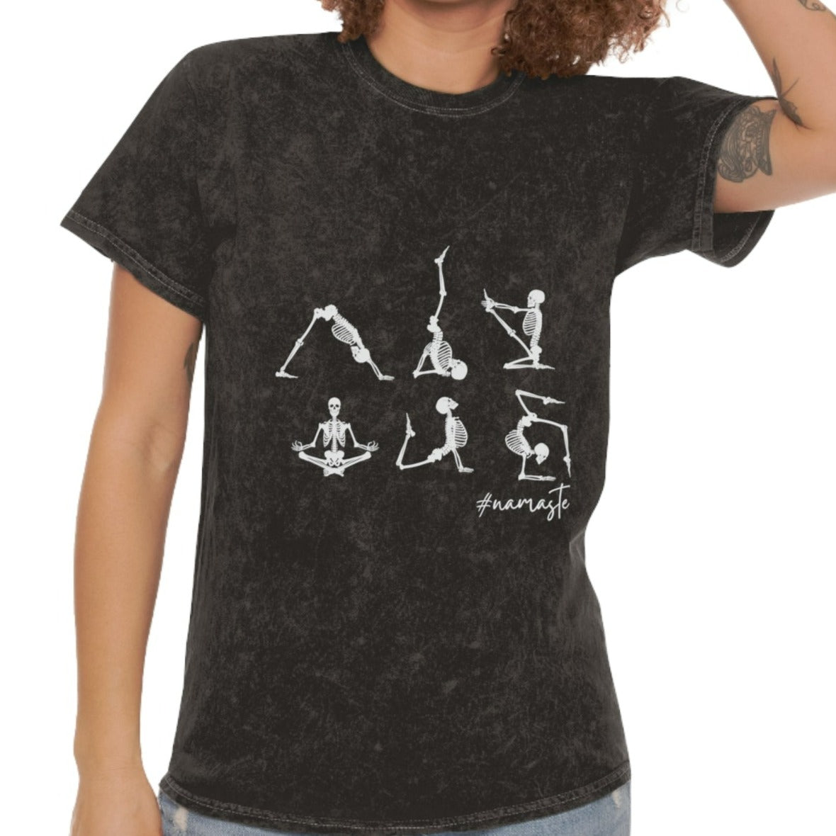 Yoga Skeletons Unisex Mineral Wash T-Shirt