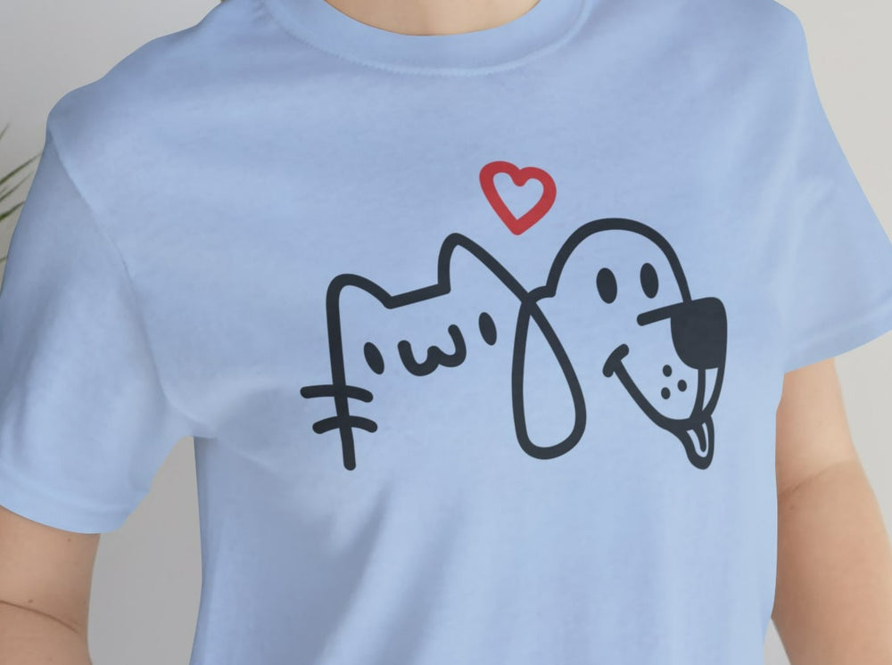 Fat Cat Heart Dog Unisex Jersey Short Sleeve Tee.