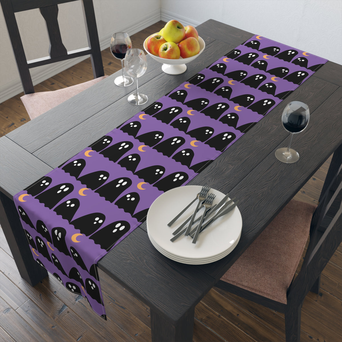 Spooky Ghost Trio Table Runner (Cotton, Poly).