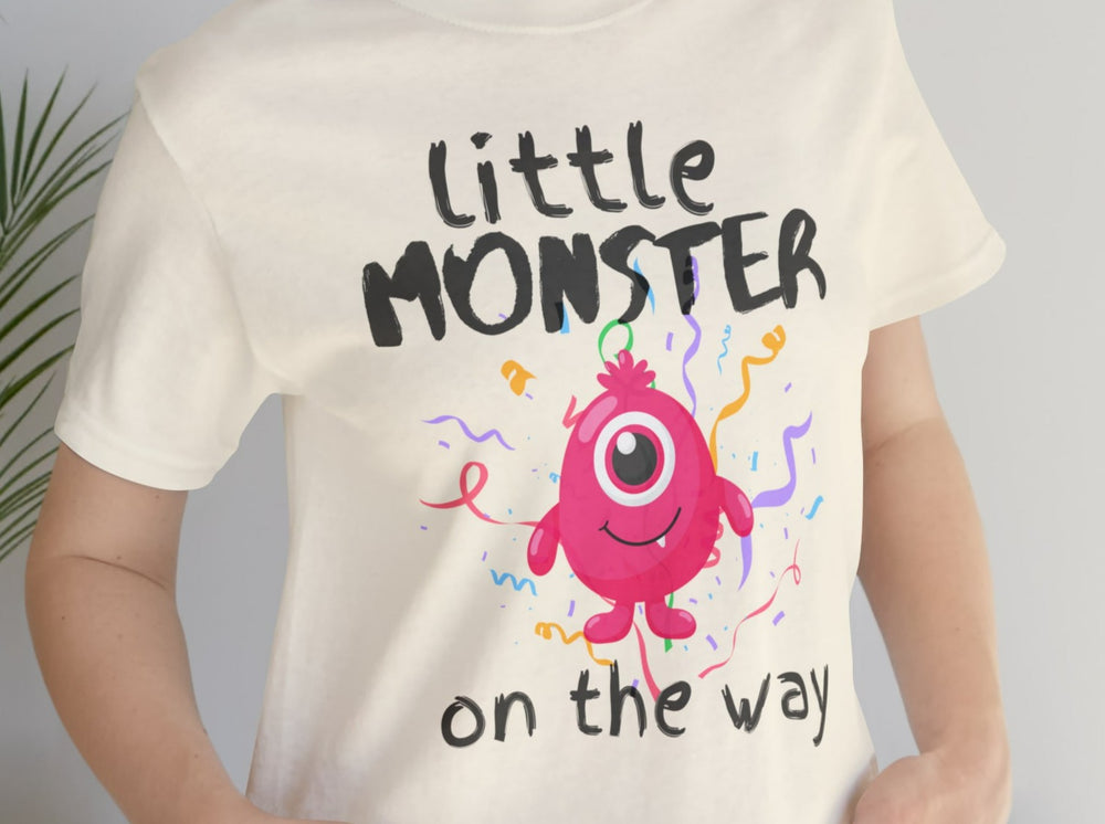 Little (Pink) Monster On The Way Unisex Jersey Short Sleeve Tee.