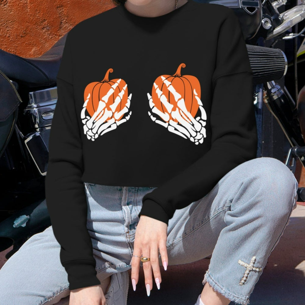 Women's Save the Pumpkins Cropped Sweatshirt.